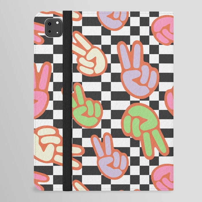 Colorful Peace Hands Pattern iPad Folio Case