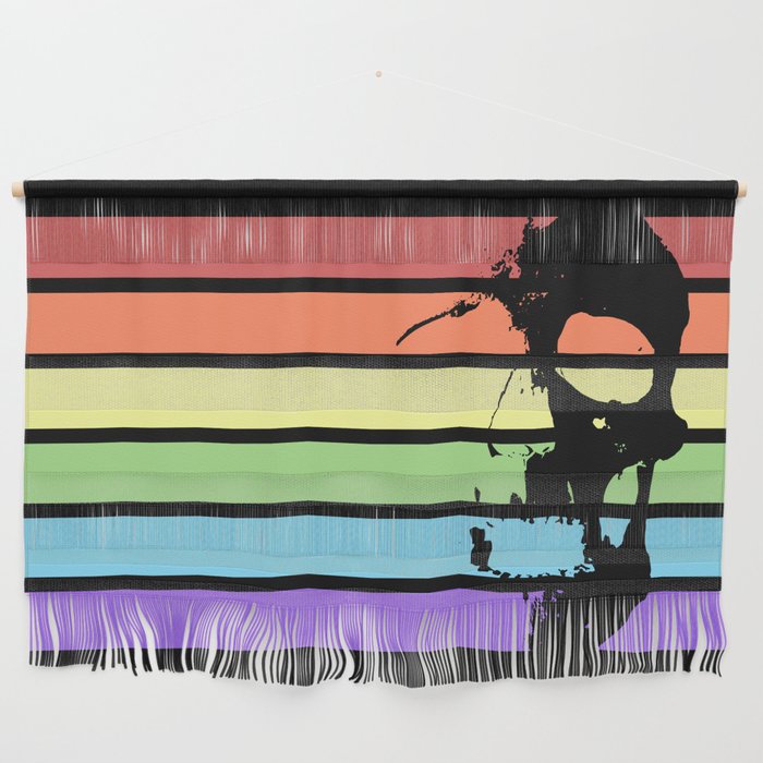 Pale Rainbow Skull Wall Hanging