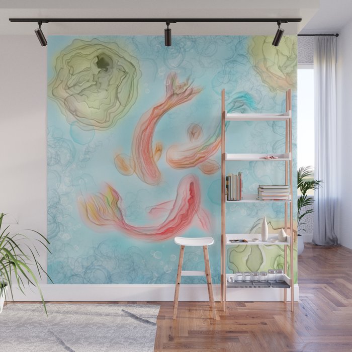 Koi fish Wall Mural by Katia Galante Society6