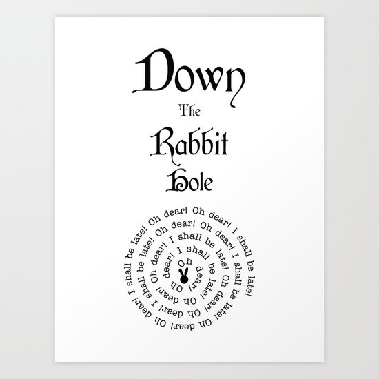 Alice In Wonderland Down The Rabbit Hole Art Print