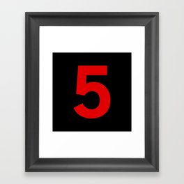Number 5 (Red & Black) Framed Art Print