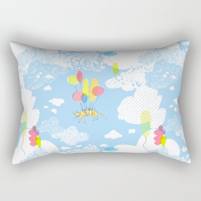 Flying Cat Rectangular Pillow