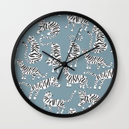 Tiger Collection – White on Blue Wall Clock