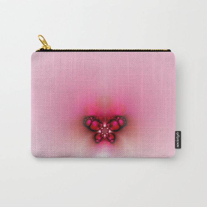 Pink Fractal Butterfly Carry-All Pouch