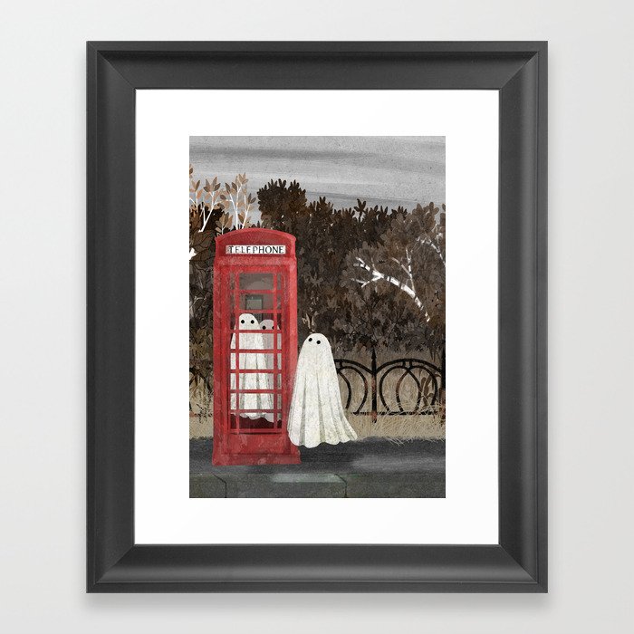 There Are Ghosts in the Phone Box Again... Framed Art Print