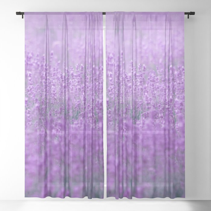 Rain on Lavender Sheer Curtain