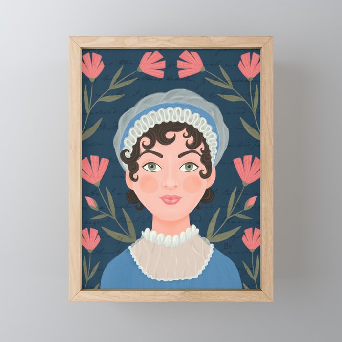 Jane Austen Portrait Framed Mini Art Print