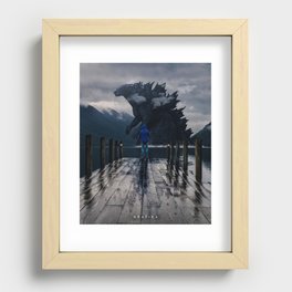 Close Encounter with Godzilla in Lake 3 Recessed Framed Print