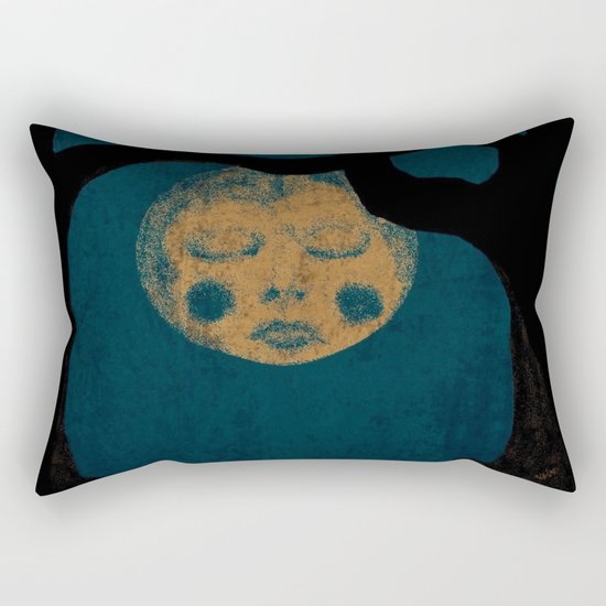 Moon With The Blues Rectangular Pillow
