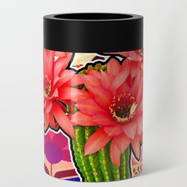 Pink Cactus Floral Vibes Can Cooler