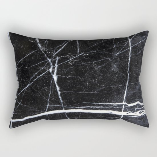 Black Marble Rectangular Pillow