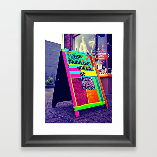 Colorful sidewalk sign Framed Art Print