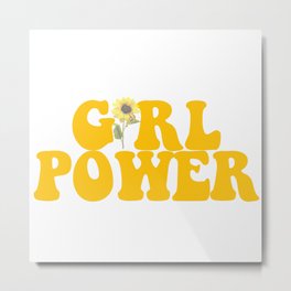 GIRL POWER SUNFLOWER Metal Print
