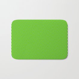 [ Thumbnail: Forest Green & Light Green Colored Lines Pattern Bath Mat ]