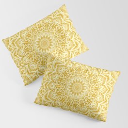 Boho Golden Yellow Mandala Pillow Sham