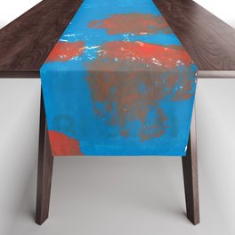 Abstract Landscape in the Sun Acrylic  Painting on recycled paper Table Runner