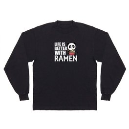 Ramen Japanese Noodles Sweet Panda Eats Ramen Long Sleeve T-shirt