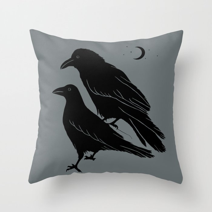 Celestial Ravens Throw Pillow