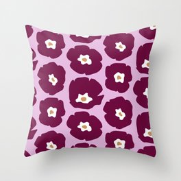 Winecup Flowers Throw Pillow