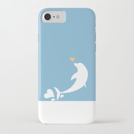 Ocean Dolphin Blue Heart Love iPhone Case