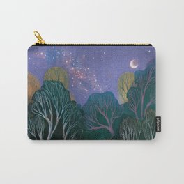 Starlit Woods Tasche | Trees, Galaxy, Traditionalart, Coloredpencils, Curated, Magical, Woods, Painting, Landscape, Nightsky 