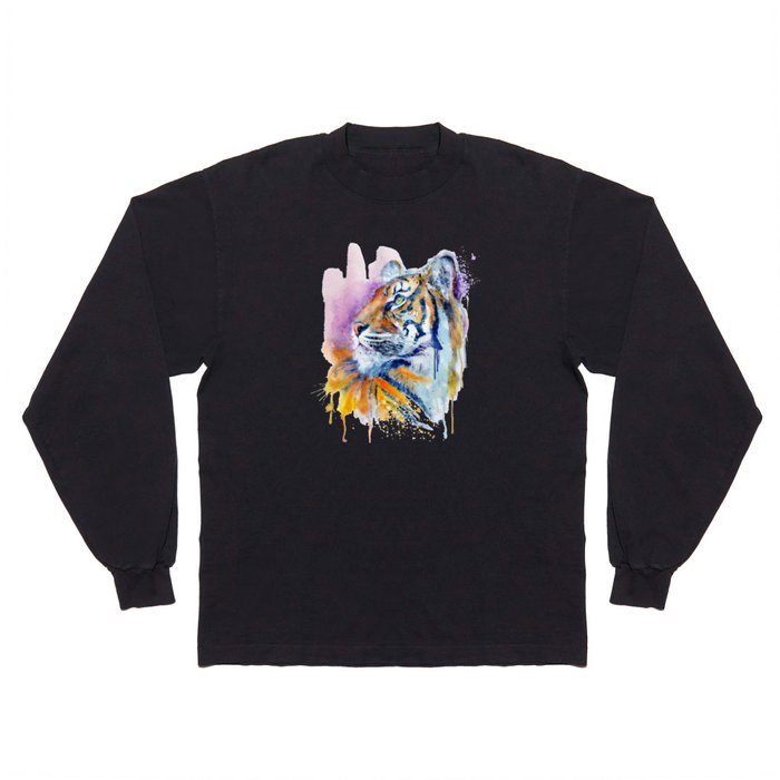 Young Tiger Watercolor Portrait Long Sleeve T Shirt