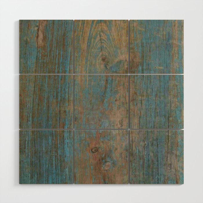 old blue wooden board Wood Wall Art
