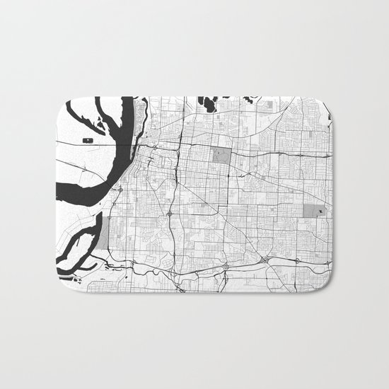 Memphis Map Gray Bath Mat