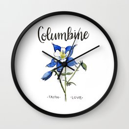 Columbine Flower Wall Clock