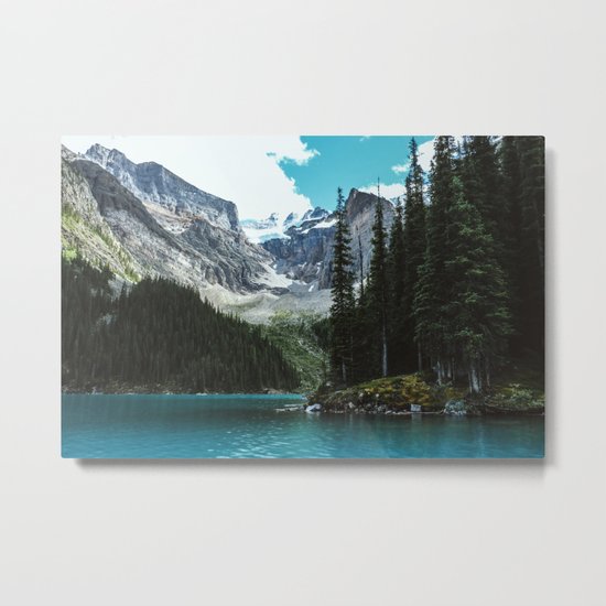Canoeing in Moraine lake Metal Print