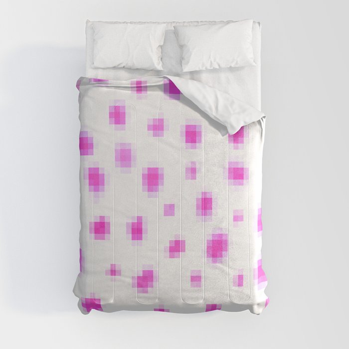 Pink Pixel Polka Dots Comforter