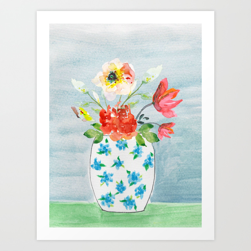 Spring Flowers In Vase Art Print By Maryrichmond Society6