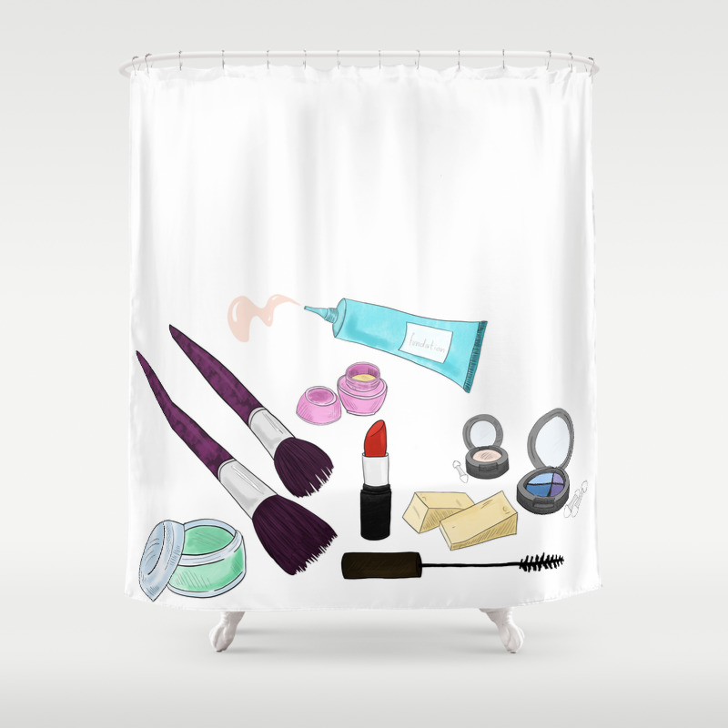 Makeup Bag Shower Curtain By Smokkis - Makeup Shower Curtain Makeup Bag Shower Curtain By Smokkis - Makeup Shower Curtain