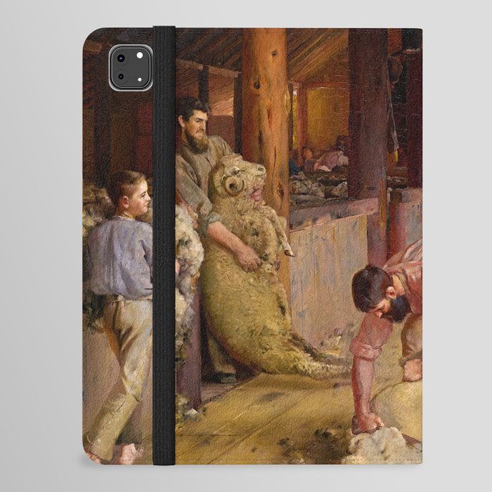 Shearing the Rams, 1890 by Tom Roberts iPad Folio Case