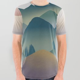 Mountain range at dawn All Over Graphic Tee