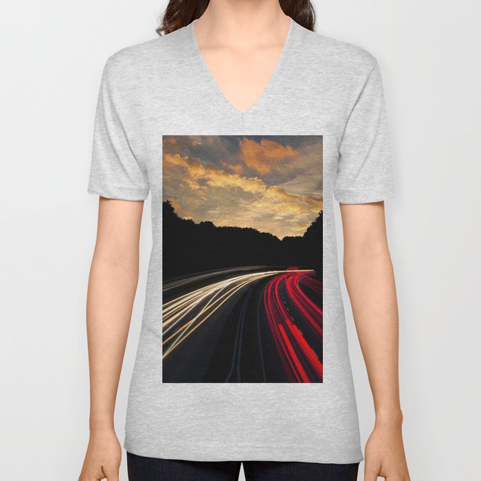 Highway to Adventure V Neck T Shirt