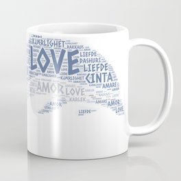 Dolphin illustrated with Love Word of different languages Mug