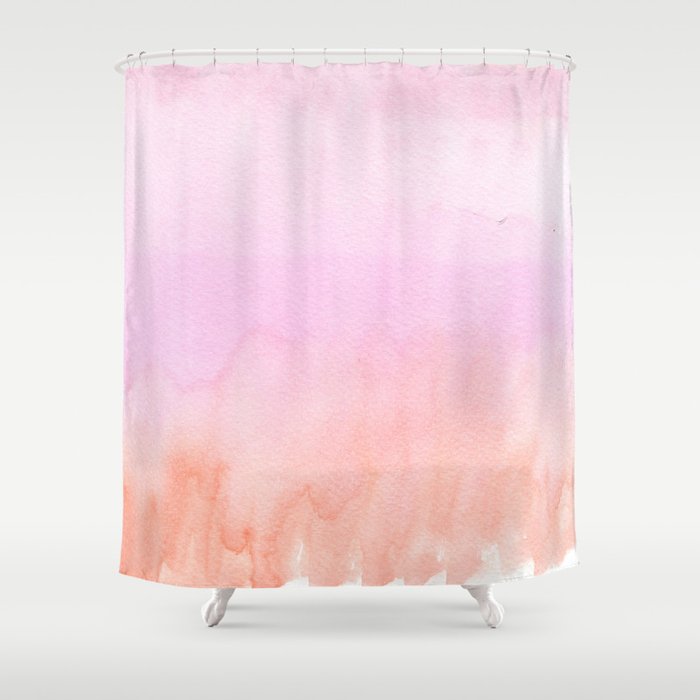 Abstract Blush Pink C Orange Watercolor Ombre Shower Curtain By Abstract Blush Pink C Orange Watercolor Ombre Shower Curtain