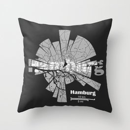 Hamburg Map Throw Pillow