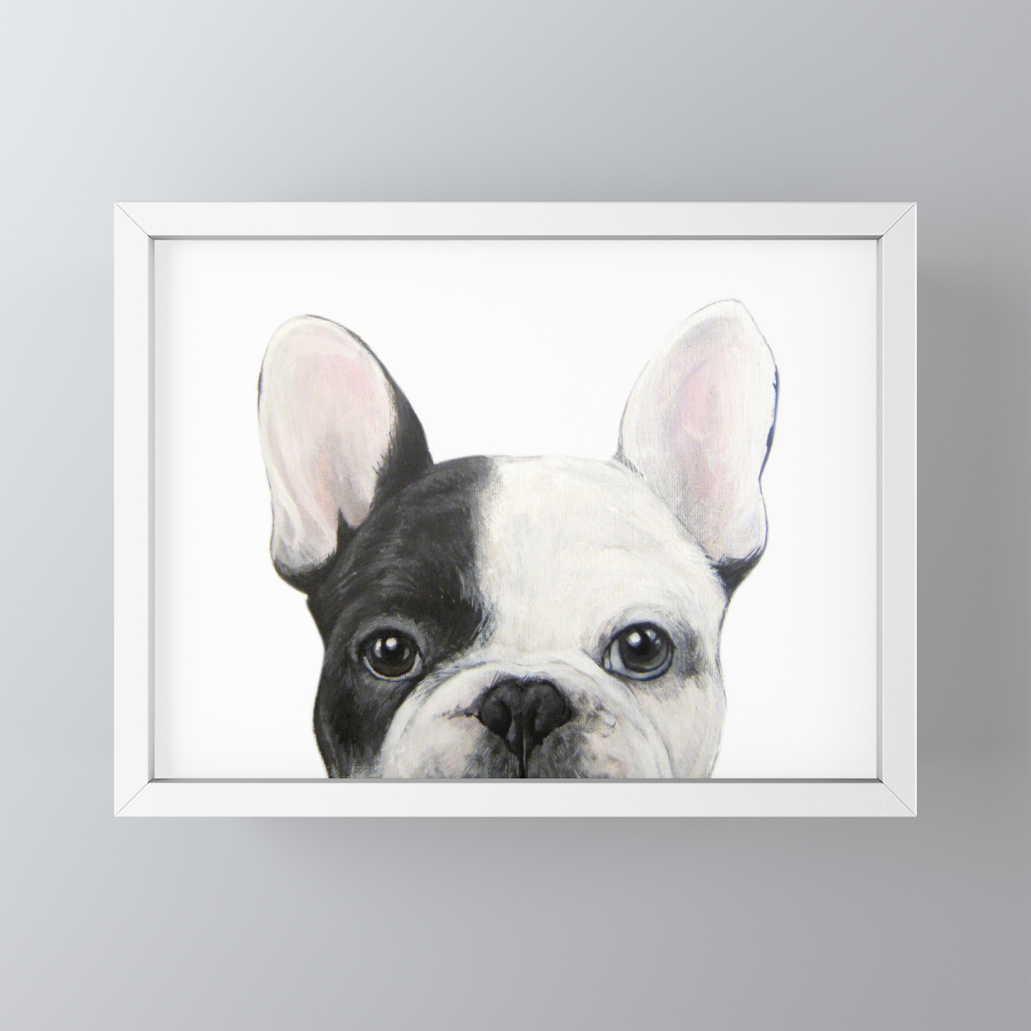 French Bulldog Dog Illustration Original Painting Print Framed