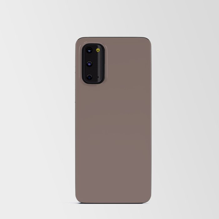 Dark Brown Solid Color - Patternless Pairs Pantone 2022 Popular Shade Deep Taupe 18-1312 Android Card Case