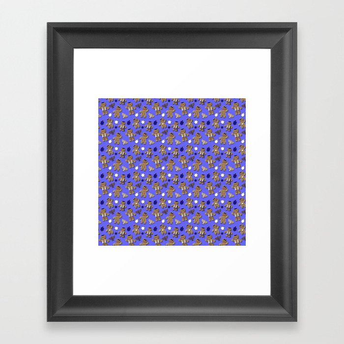 Hanukkah Gingerbread Framed Art Print