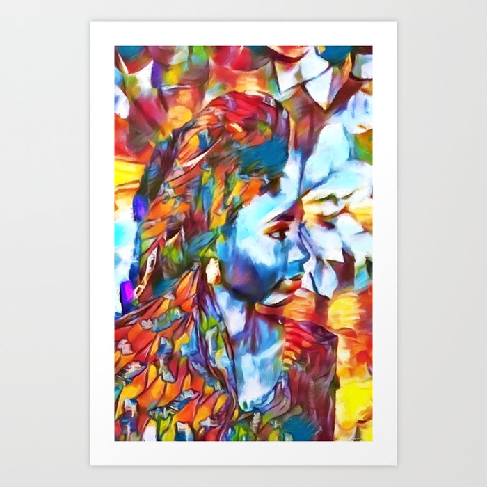 Vibrance, Colors of the African sunrise... African American female portrait painting Art Print