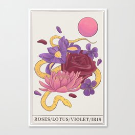 Roses/Lotus/Violet/Iris Canvas Print