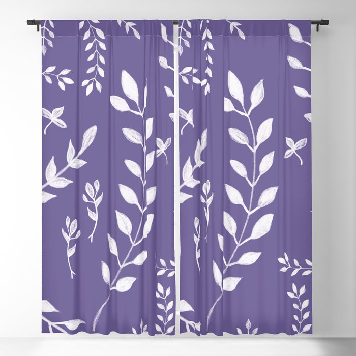 Ultra Violet Leaves Pattern #2 #drawing #decor #art #society6 Blackout Curtain