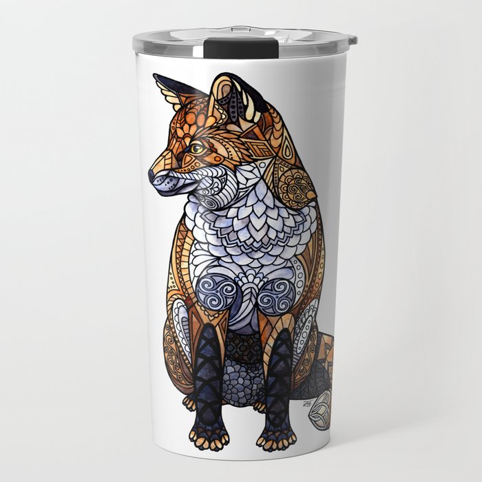 Stained Glass Fox Travel Mug