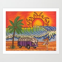 Surf Bus Art Print