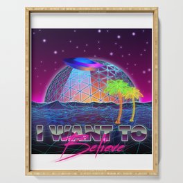I Want To Believe Retrowave Serving Tray