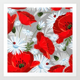 Red poppies Art Print