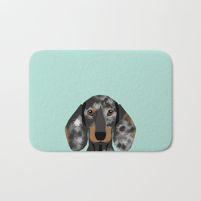 Doxie Dachshund merle dapple dog cute must have dog accessories dog gifts cute doxies dachshunds des Bath Mat